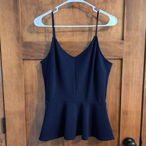 Peplum Style Top. Medium. Navy.